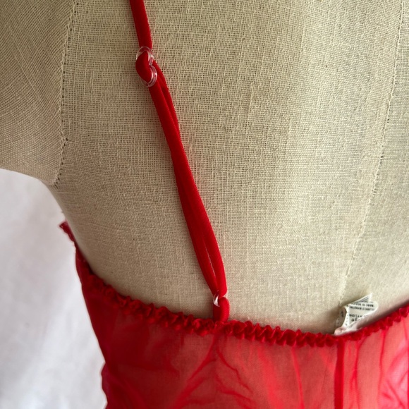 Vintage Ruffle Sheer Nightgown Robe Set Size L Sabrina Carpenter Style Teddy - Picture 10 of 12